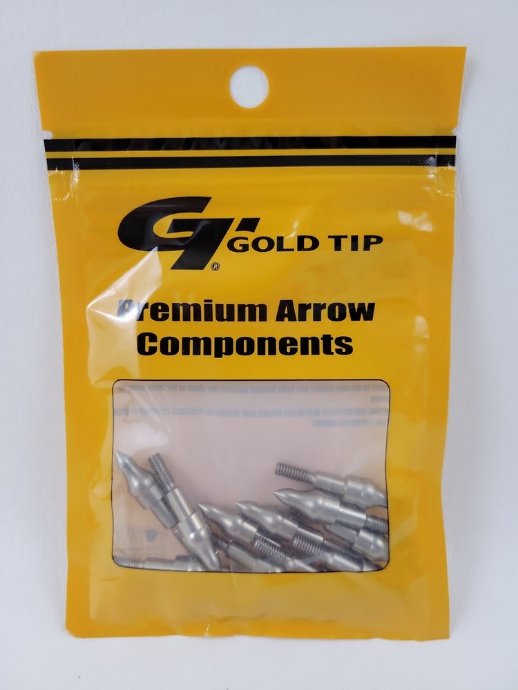 Gold Tip EZ Premium Arrow Components Pull 100 Grain, Glue-In Points, 12 Count