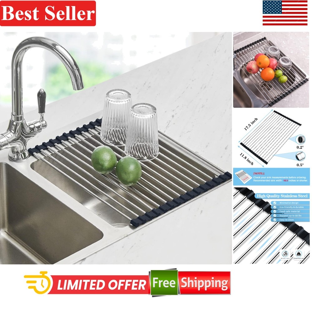 Space-Saving 17.5x11.8” Dish Drying Rack - Perfect for Small Kitchens and RVs