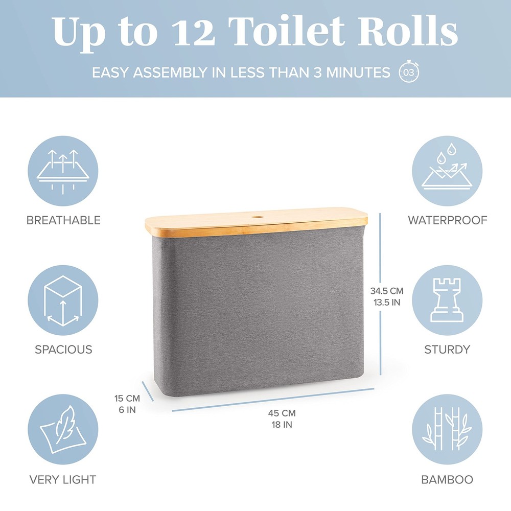 Storage for 12 Rolls, Stackable & Foldable - The Ultimate Bathroom Organizer ...