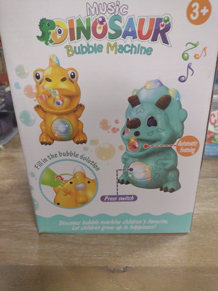 Bubble Music Machine Dinosaur Bubble Maker Automatic Bubble Blower Fun Bath. T6