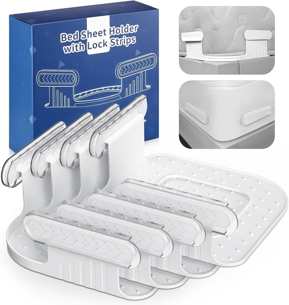 Clear Bed Sheet Holder Straps for King, Queen, Twin – Ultimate Sleep Solution