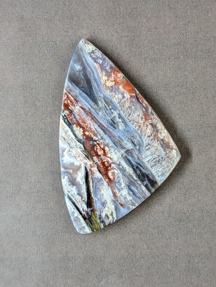 Iron Plume Agate Cabochon
