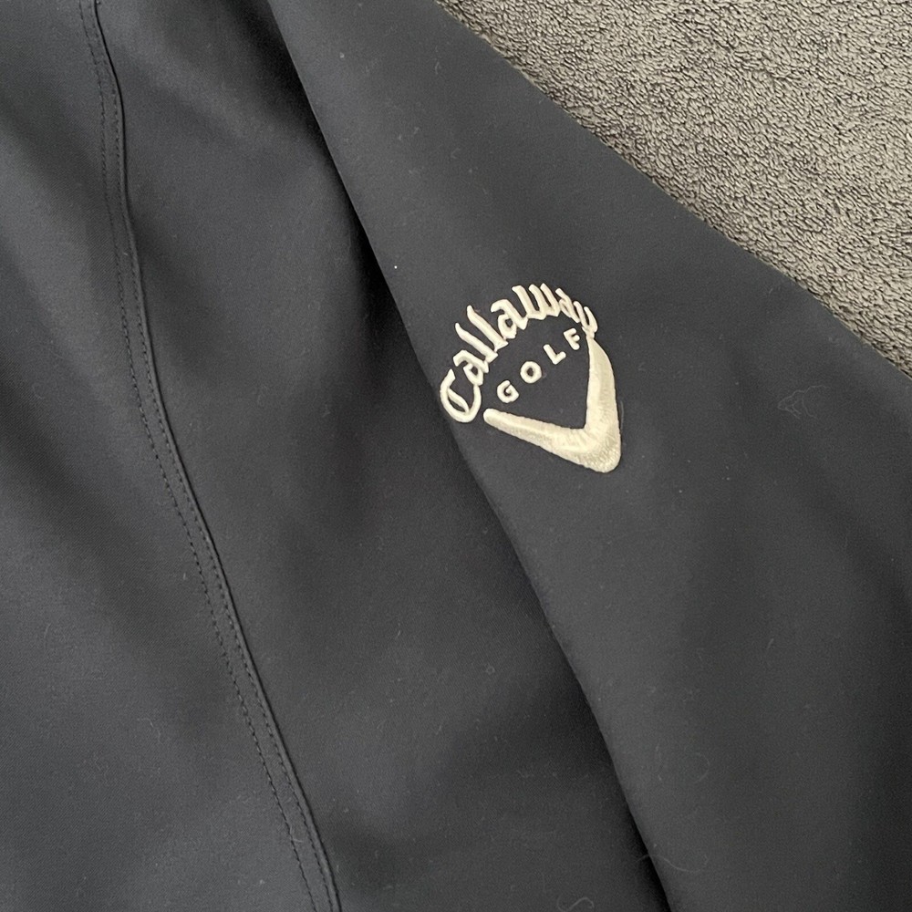 Callaway Pullover Jacket Mens L Blue V Neck Lined Microfiber Performance Golf