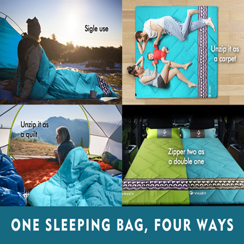 VILLEY Camping Sleeping Bag Lightweight Backpacking Sleep Bag w/Compression Sack