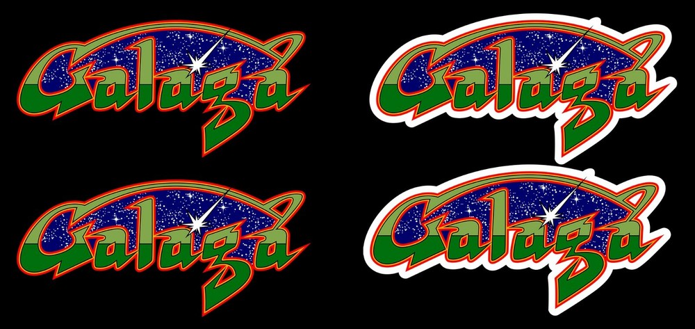Galaga Arcade Graphics Logos Stickers