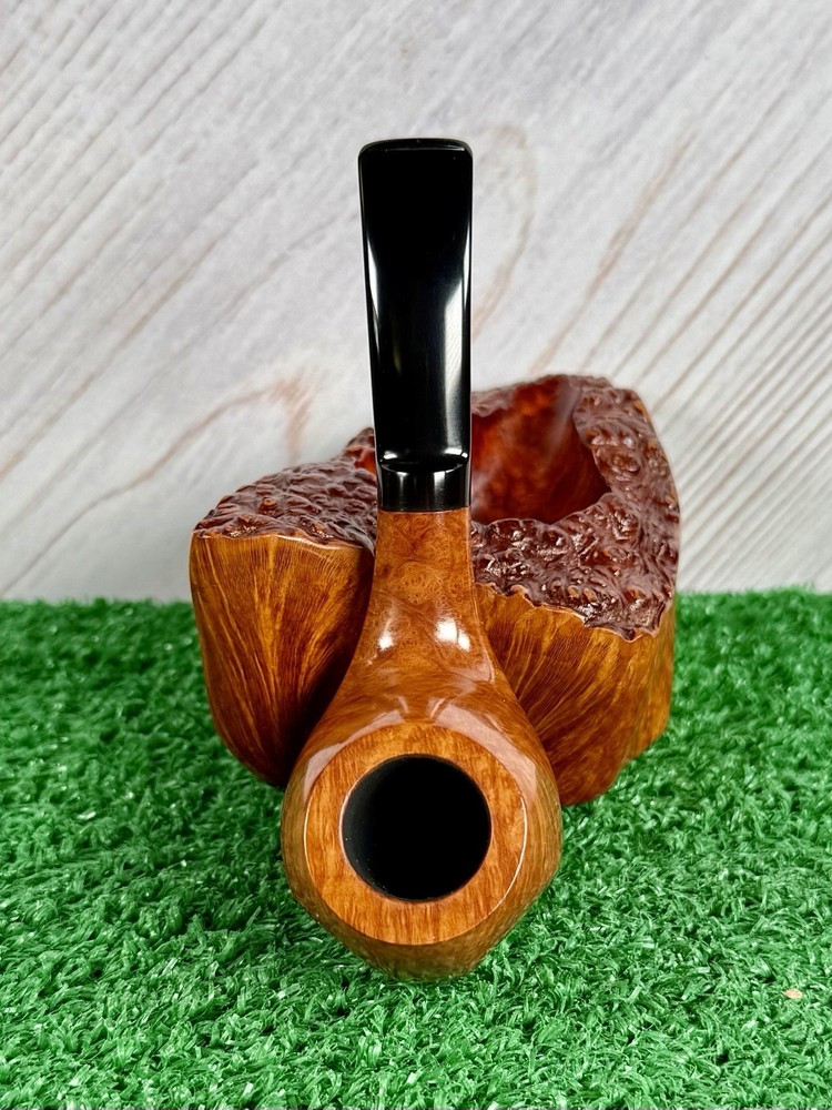 SAM LEARNED FREEHAND BENT EGG ARTISAN PIPE, CRESCENT MOON GRADED. USA