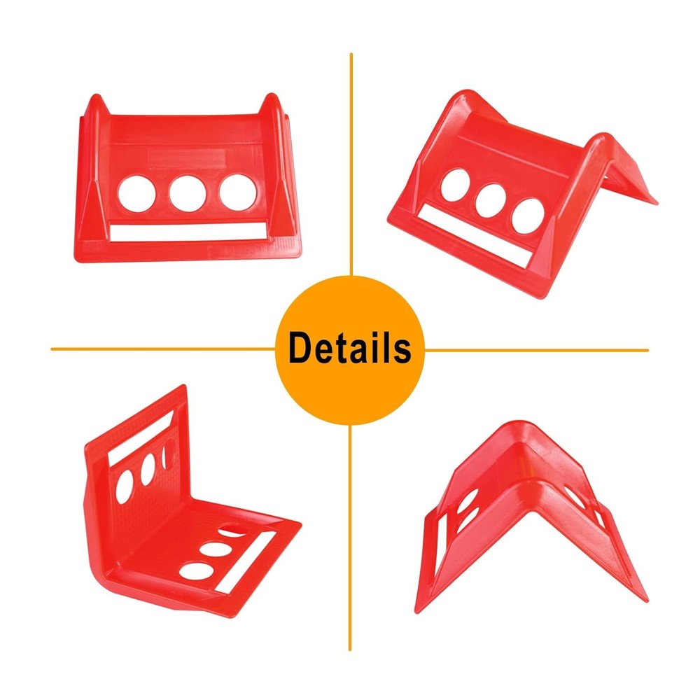 ENJ 20 Pack Flatbed Edge Protector, Corner Tie Down Protector for Up RED