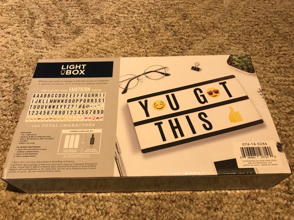 Modern Light Box - Custom Message with Letters, Emojis, and Symbols