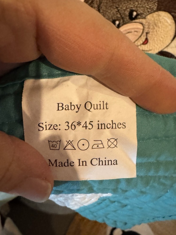 Quilted Bear Baby Blanket 36”x 45”