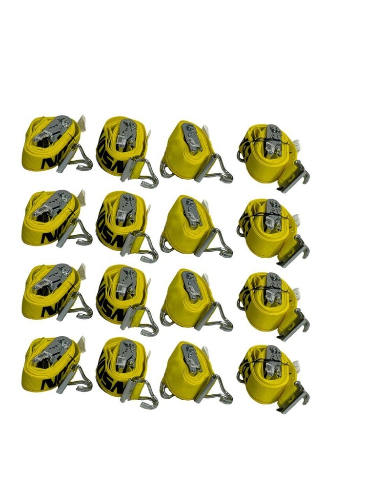 12' E-Track Ratchet Strap w/Wire Hook 16 Pack