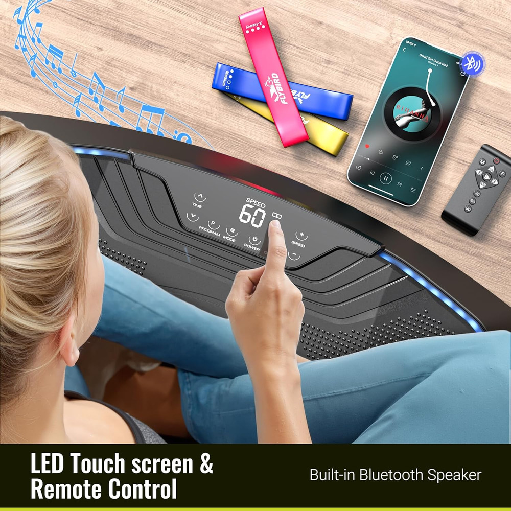 Vibration Plate Exercise Machine, Adjustable Speed High Intensity Vibration for