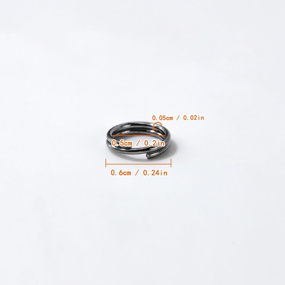 100Pcs Small Key Rings Mini Keyring Split for xs, Gun black