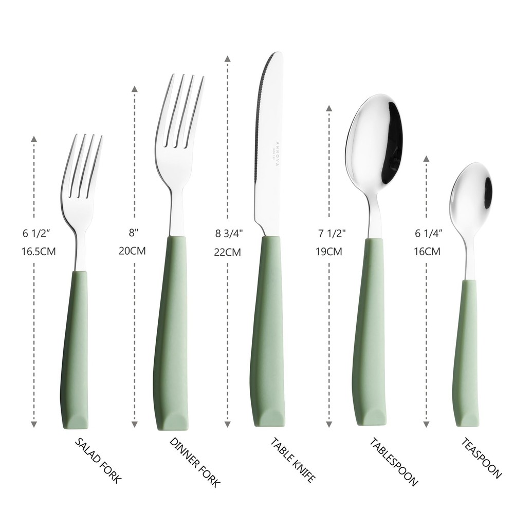 Silverware Set Stainless Steel Colorful Handle Tableware Kitchen Flatware Set...
