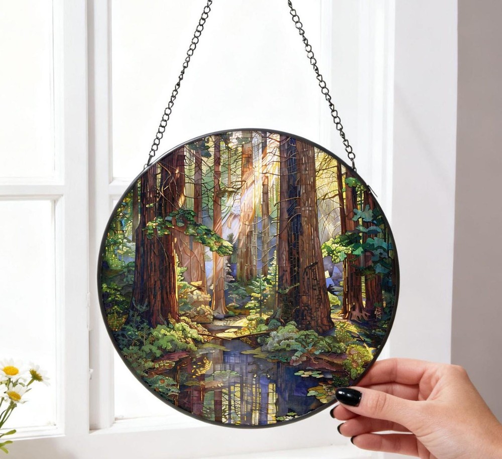 Sun Forest Stained Glass Suncatcher