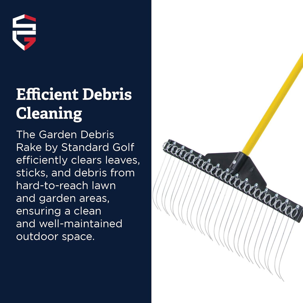 21” Garden Rake for Efficient Lawn & Landscape Cleanup - Precision Tool
