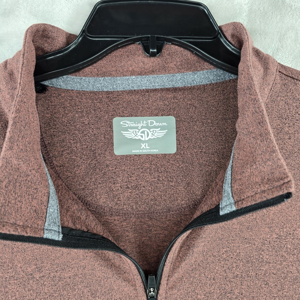 Straight Down Golf Performance 1/4 Zip Pullover Jacket Mens XL Red Polyester