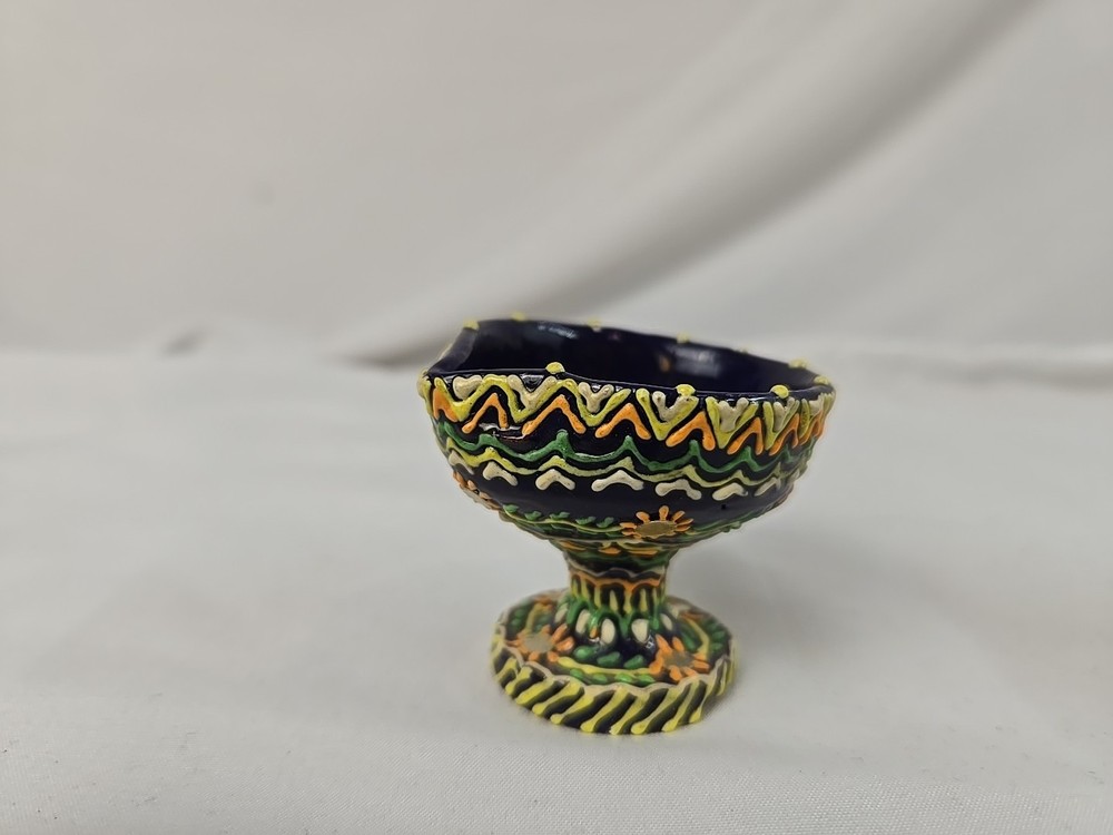 Minature Hand Painted Ceramic Pitcher And 4 Cups