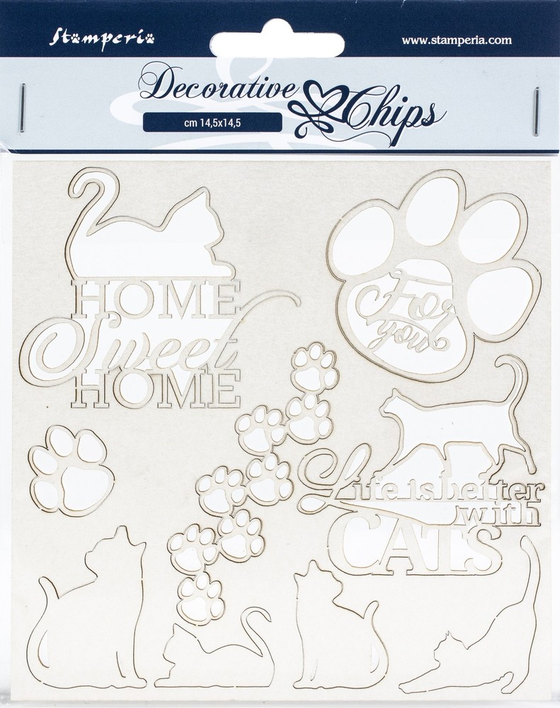 Stamperia Decorative Chips 5.5"X5.5" Cats