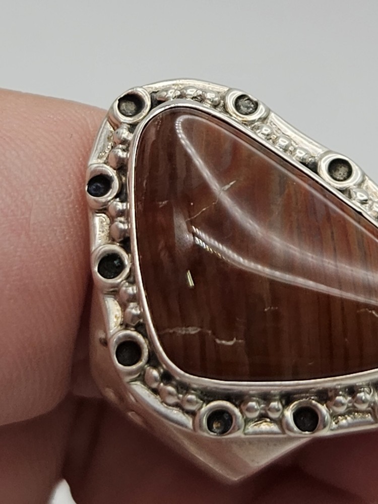 Jay King DTR Sterling Silver Natural Stone Ring Size 10