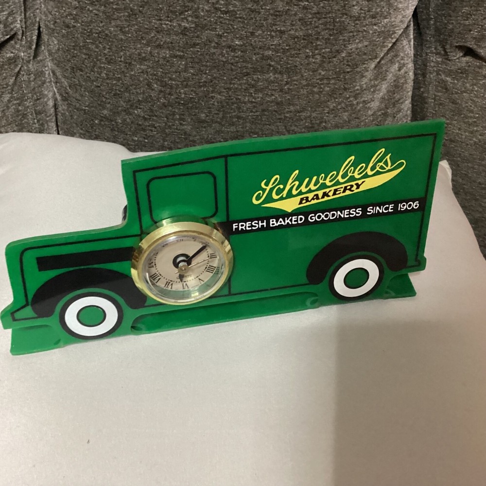 Vintage Schwebels Bakery Advertising Clocks ( Works )