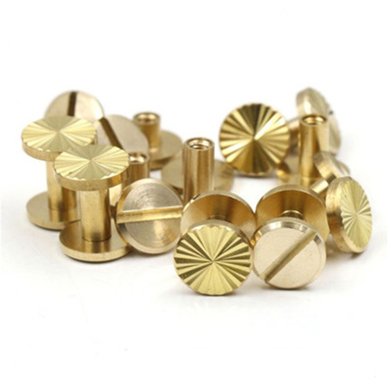 Solid Brass Chicago Screw Nail Leather Rivet Button Stud Binding Book Album 10mm