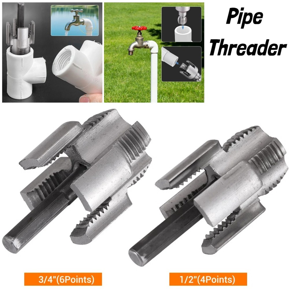 2Pcs Integrated Internal & External Pipe Threading-Tool PVC Pipe Threader Kit
