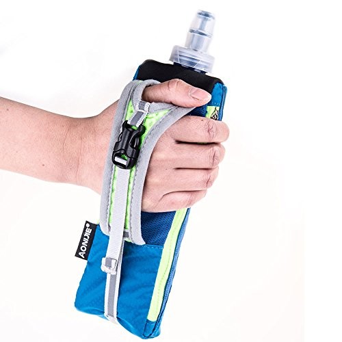 Quick Grip Handheld Water Bottle for Running, Hand Strap Hydration Pack Black