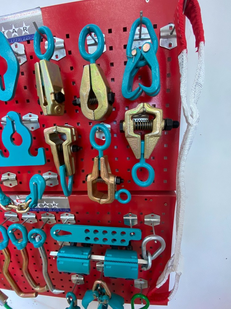 SET#72 HEAVY DUTY AUTO BODY FRAME MACHINE 25 PIECE PULLING TOOLS AND CLAMPS