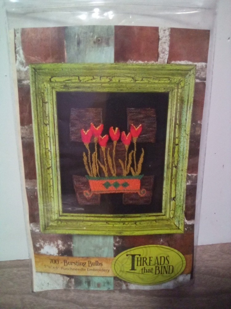 Threads that Bind Punch Needle Embroidery Kit Bursting Bulbs Pattern $ Cloth