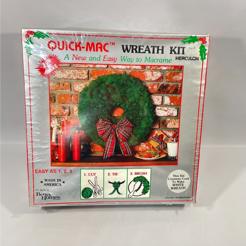 Quick Mac WHITE Wreath Kit Macrame #1107