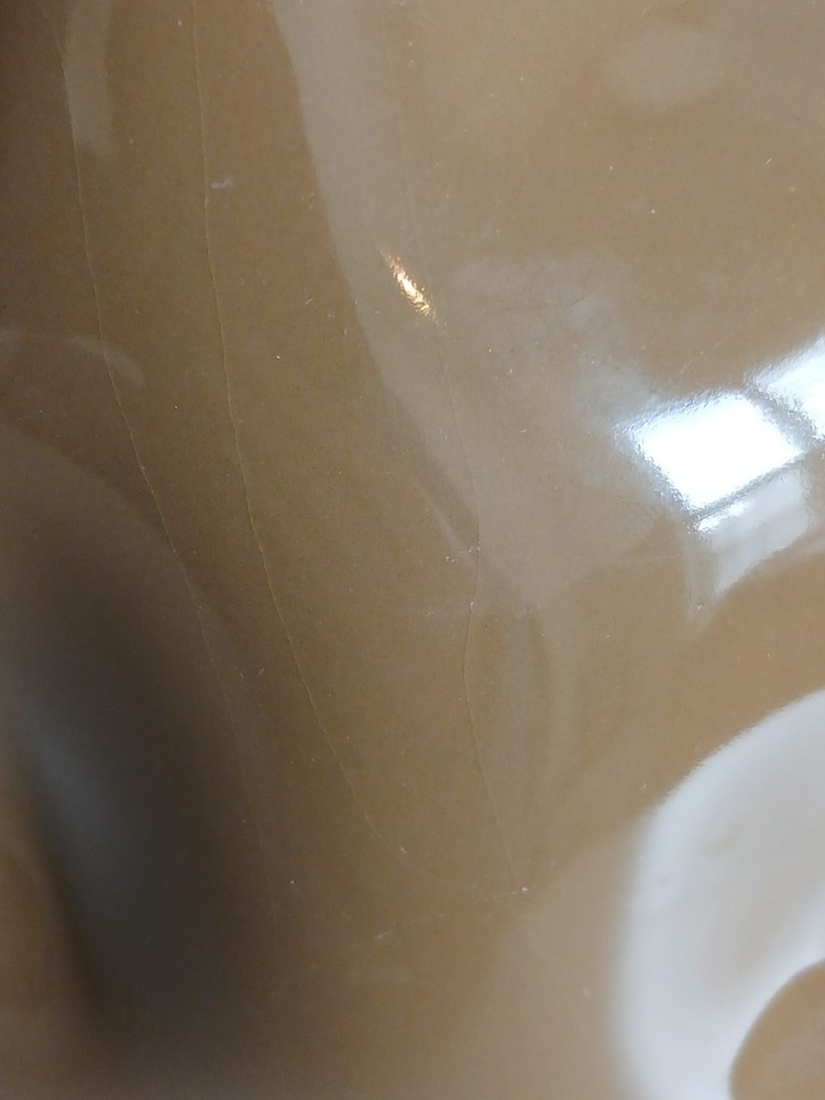 Asymmetrical Green-Brown Vase 7.2" Tall Vintage