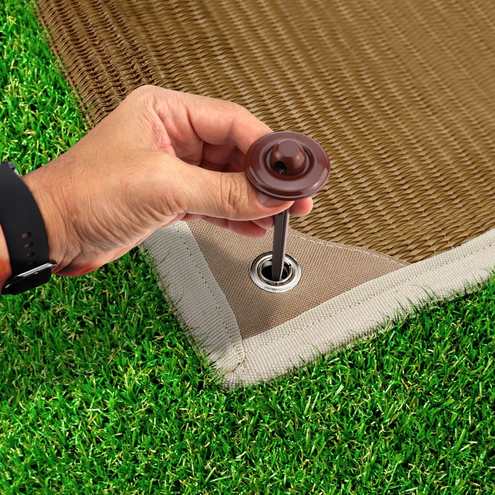 Outdoor Patio Rug Stakes (8 Pack) RV Rug Hold Downs - RV Camping Mat Rug Stakes