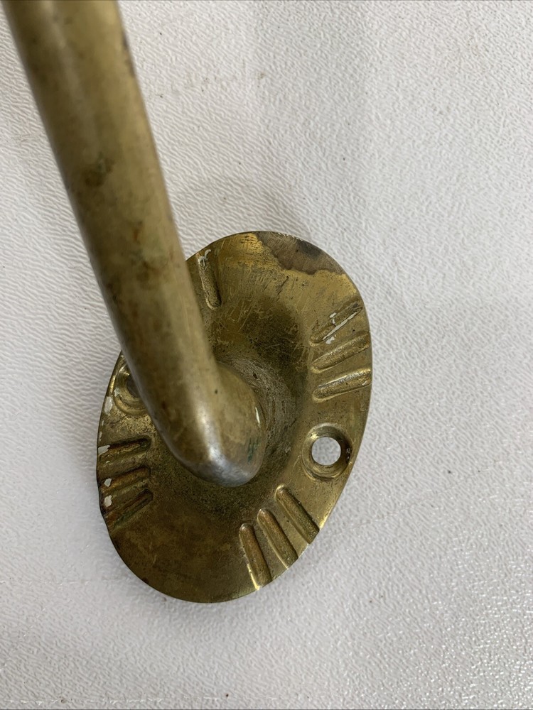 Vintage Large Art Deco Solid Brass Pull Thumb Latch Doorknob Handle 10.5” Long