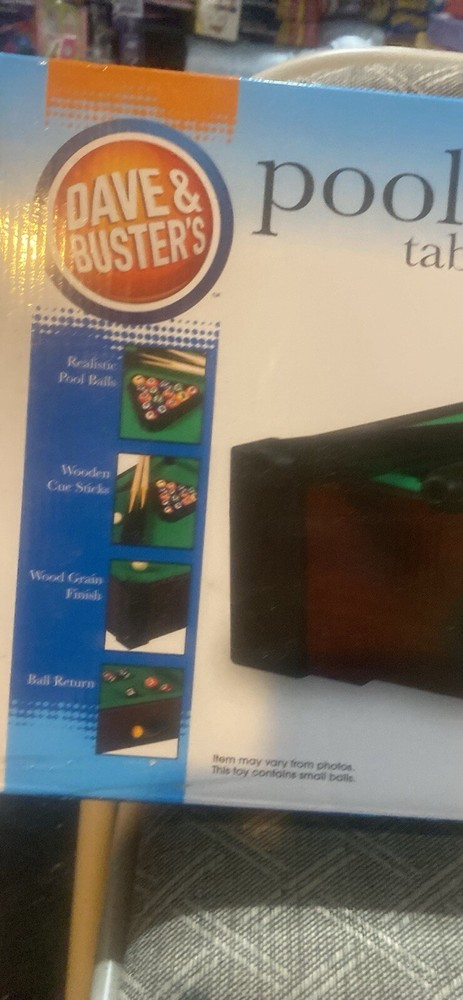 Dave and Buster’s Mini Tabletop Pool Table 20” x 12”