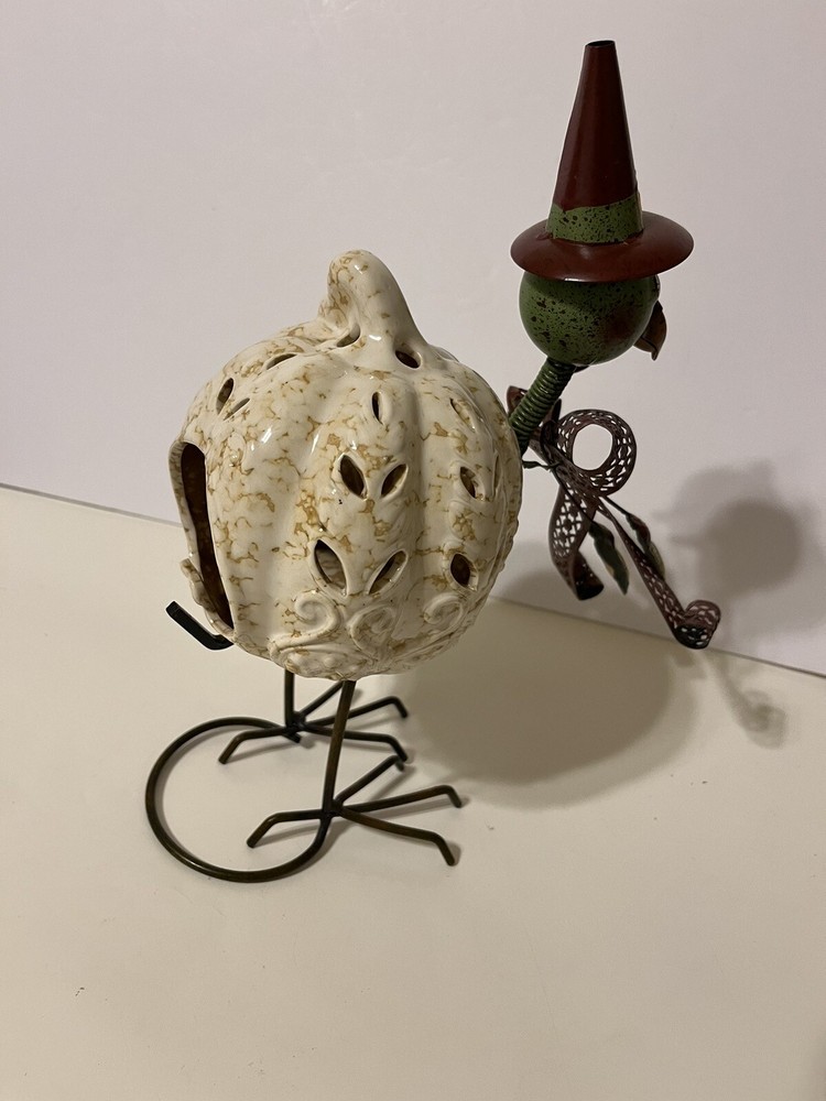 Ceramic and metal turkey Bobbler tea Lite Holder