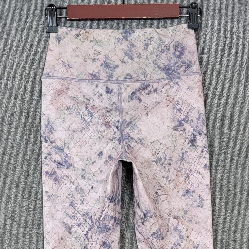 Evolution & Creation Leggings Womens Small Purple & Gray Sofia Grunge Flair 7/8