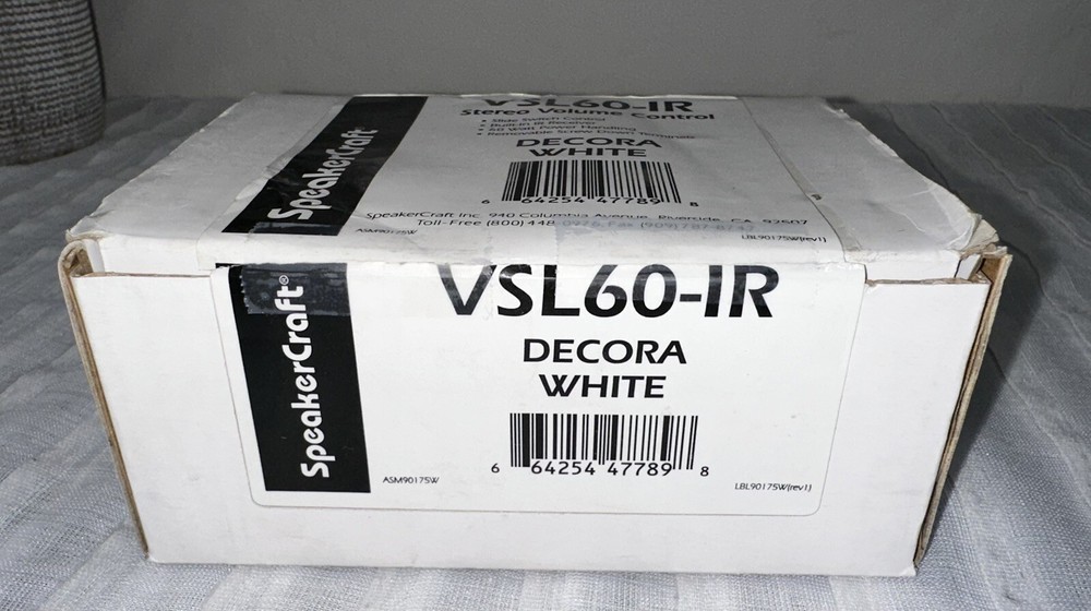 NEW SpeakerCraft VSL60-IR Volume Control Unit (White) ASM90175W