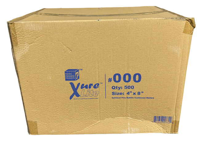 500 Poly Bubble Cushioned Mailers #000 Padded Envelopes Packaging Bubble 4" x 8"