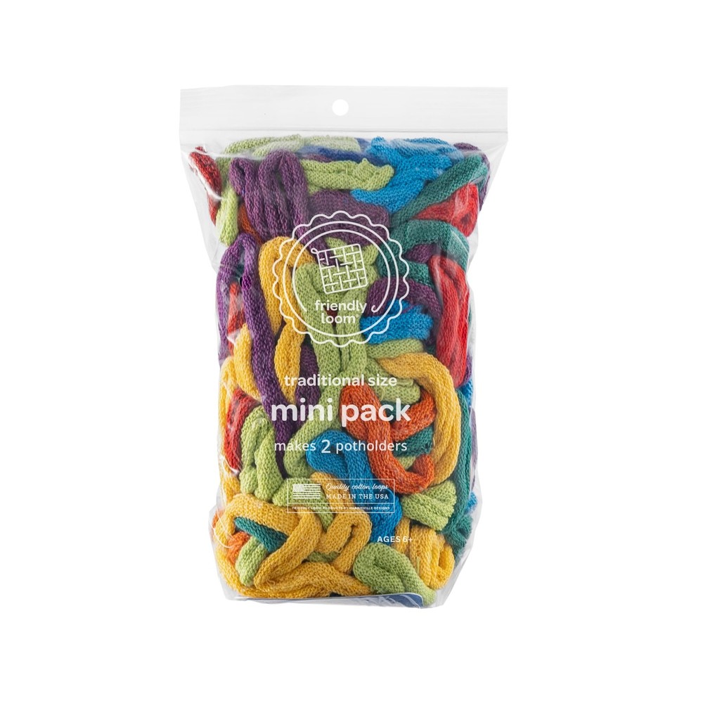 Friendly Loom | 7” Traditional-Sized Multicolor Potholder Small,
