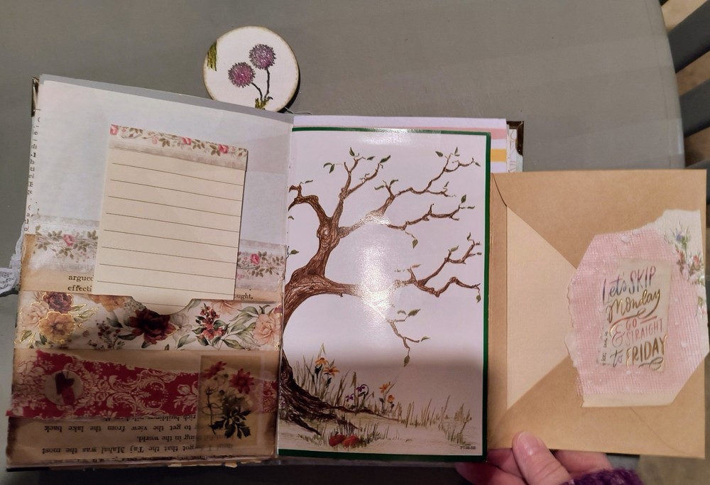 Handmade fabric covered junk journal