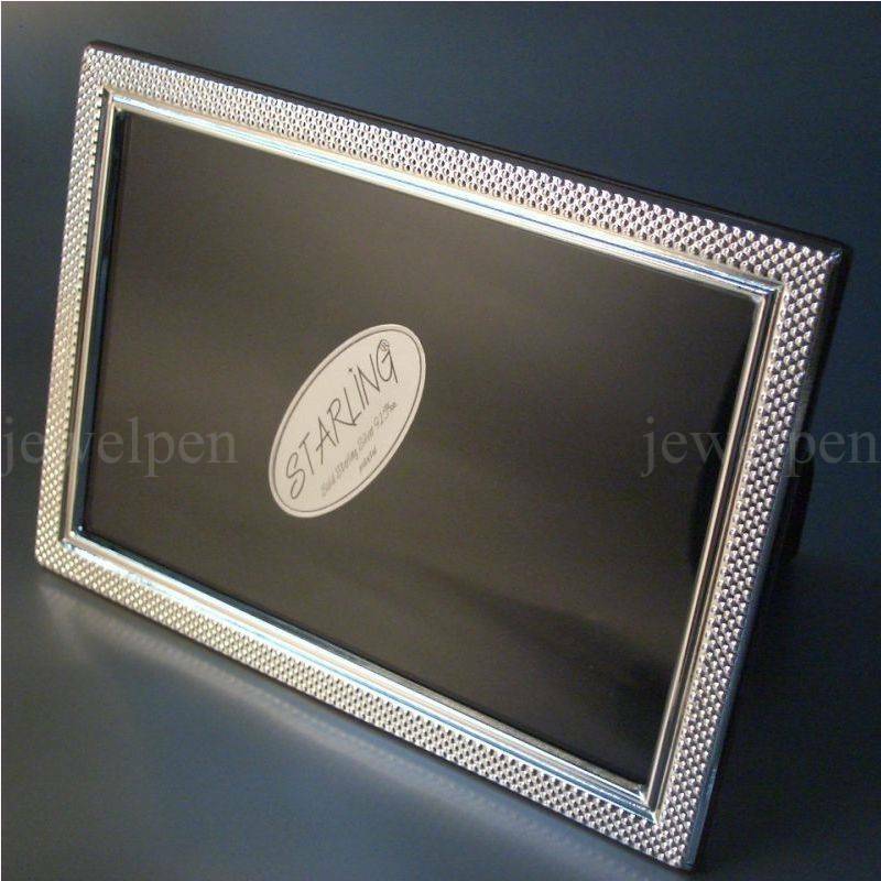 10x15 cm Photo Frame Solid 925 Sterling Silver Hallmarked - Noppenstruktur (V1)