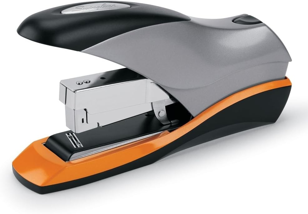Sleek Silver and Black Stapler, 70 Sheet Capacity