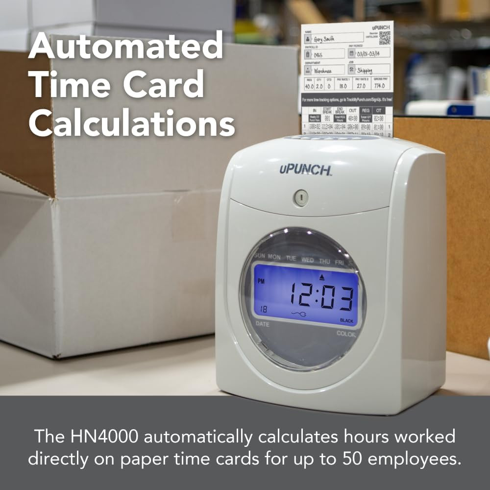 HN4500 Advanced Calculating Time Clock Bundle for Small Business: Complete Emplo