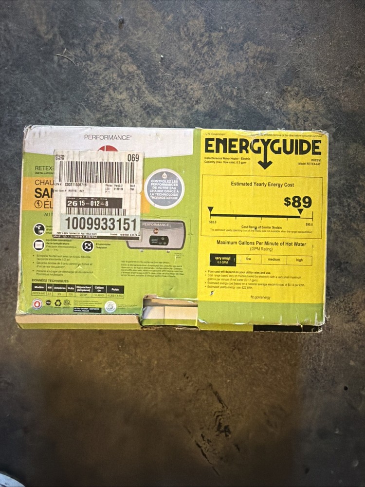 Rheem Performance 3.5kW 0.68GPM 120V Point of Use Tankless Electric Water Heater