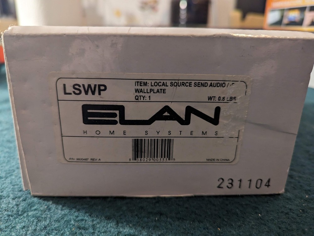 ELAN LSWP LOCAL SOURCE SEND AUDIO/IR WALLPLATE
