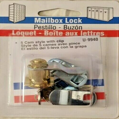 Mailbox Lock Replacement multi-purpose Brass Finish U-9940 Security Keys
