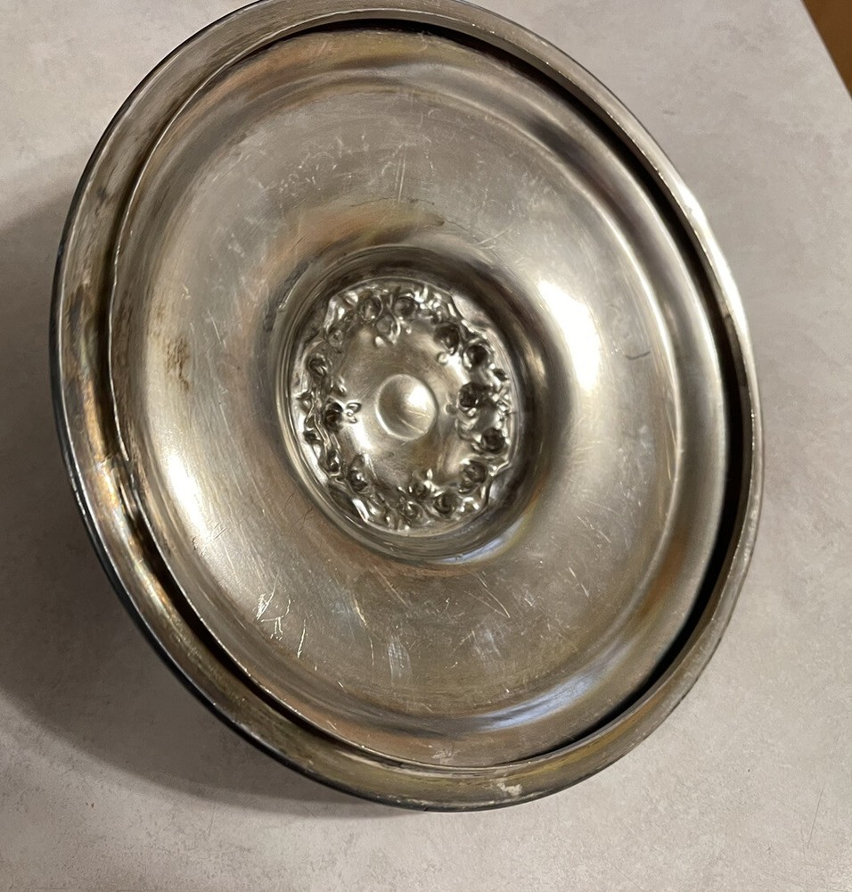 Antique Silver bowl With Handles And Lid