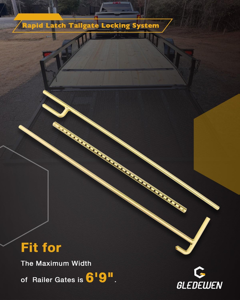 Rapid Latch Tailgate Locking System Trailer Gates Work with Lift Assist Trailer