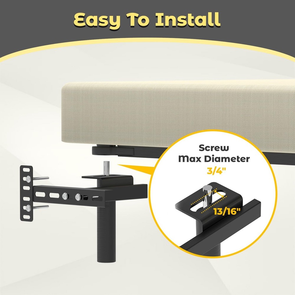 Headboard Brackets for Metal Bed Frame, Universal Adjustable Brackets for Hea...