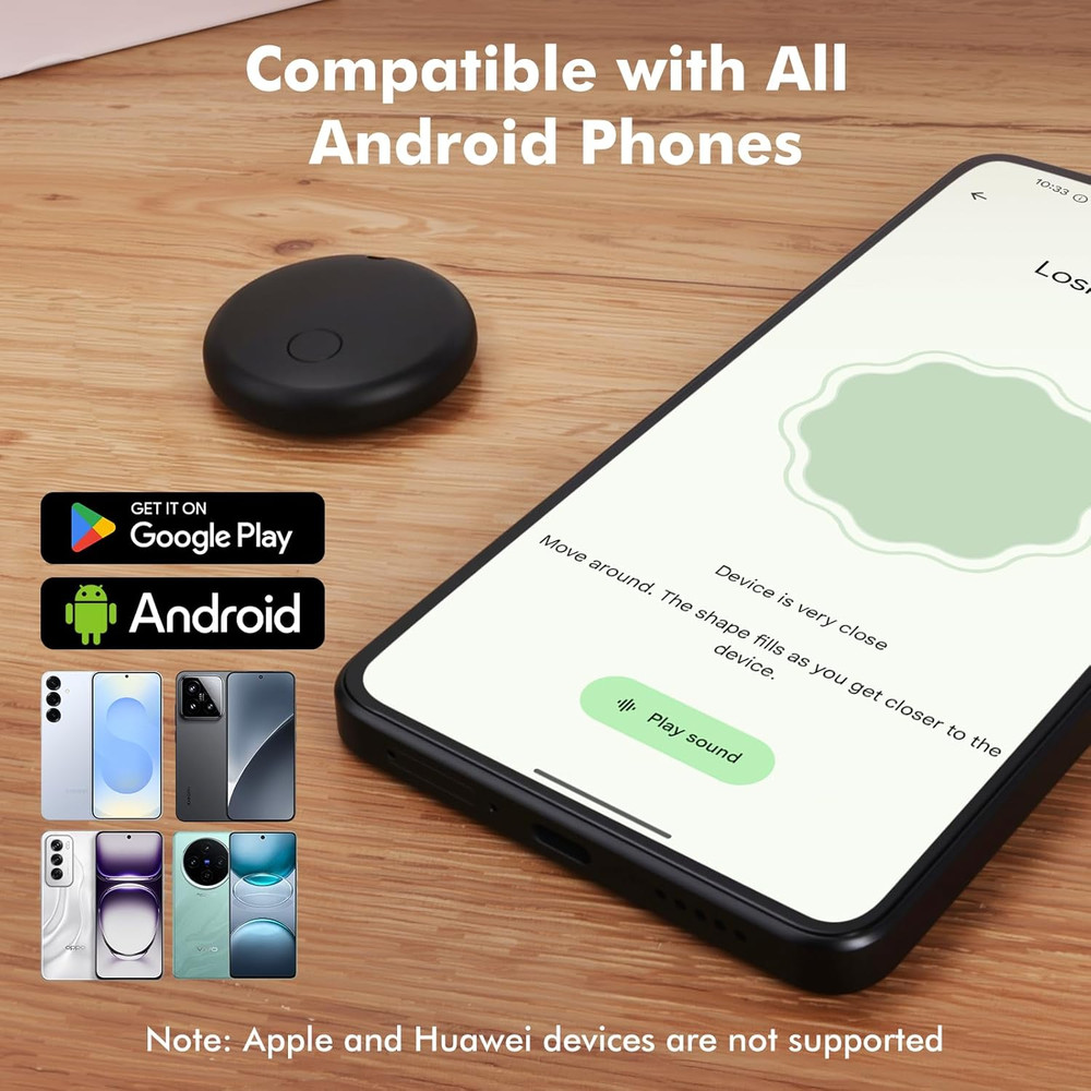 Android Air Tracker 4 Pack, Bluetooth Tracker for Android, Works with Google Fin